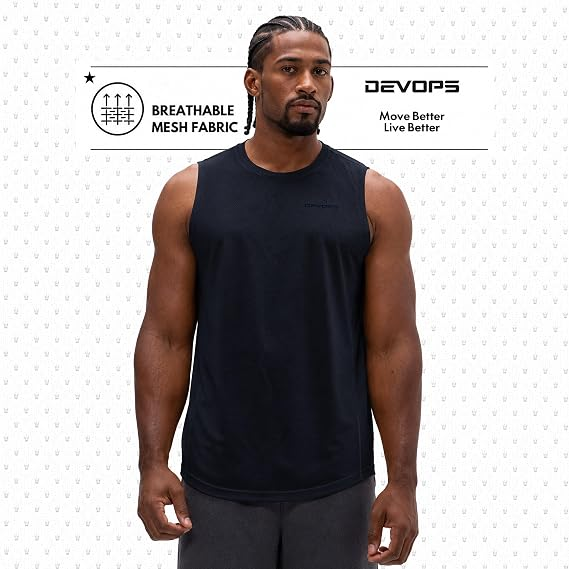 Camiseta Musculosa Deportiva Devops – Negro