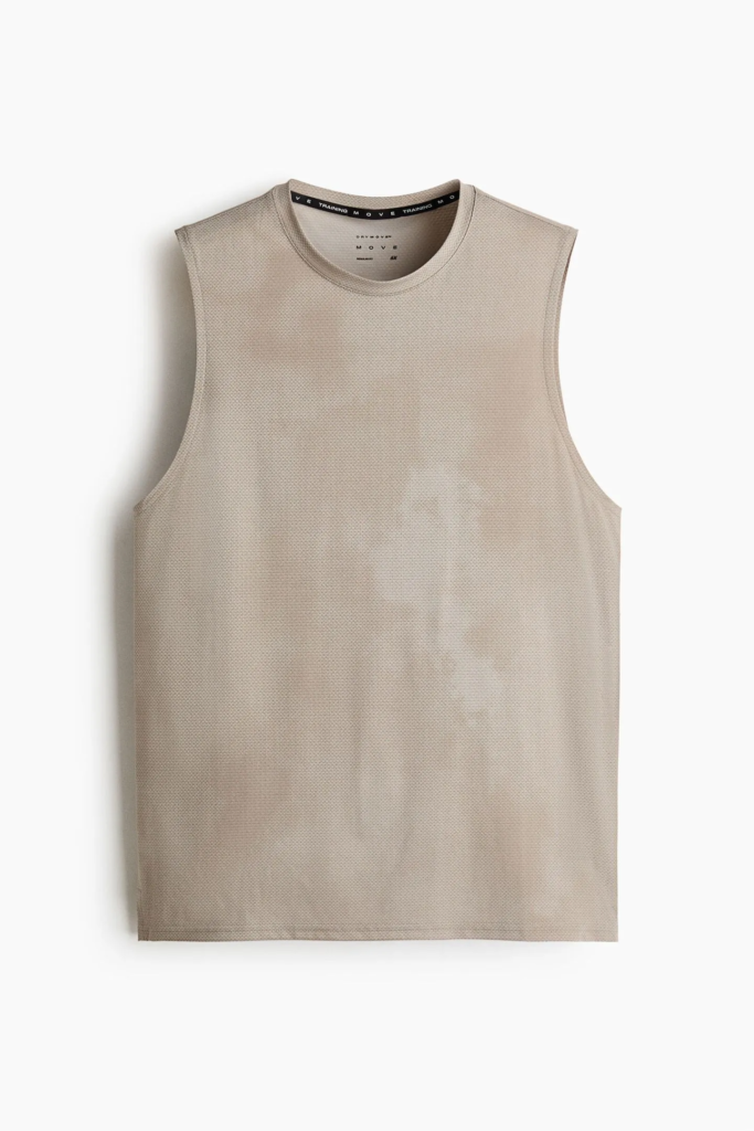Camiseta de Entrenamiento sin Mangas H&M Move – Beige / Caqui Claro