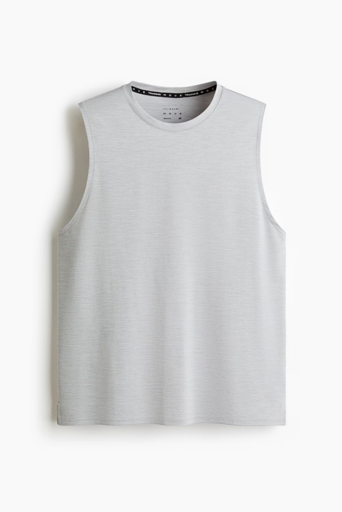 Camiseta de Entrenamiento sin Mangas H&M Move DryMove™ – Gris Jaspeado