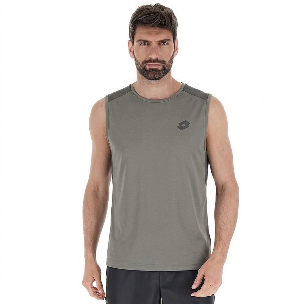 Camiseta Musculosa Deportiva Life's – Gris con Paneles Contrastantes