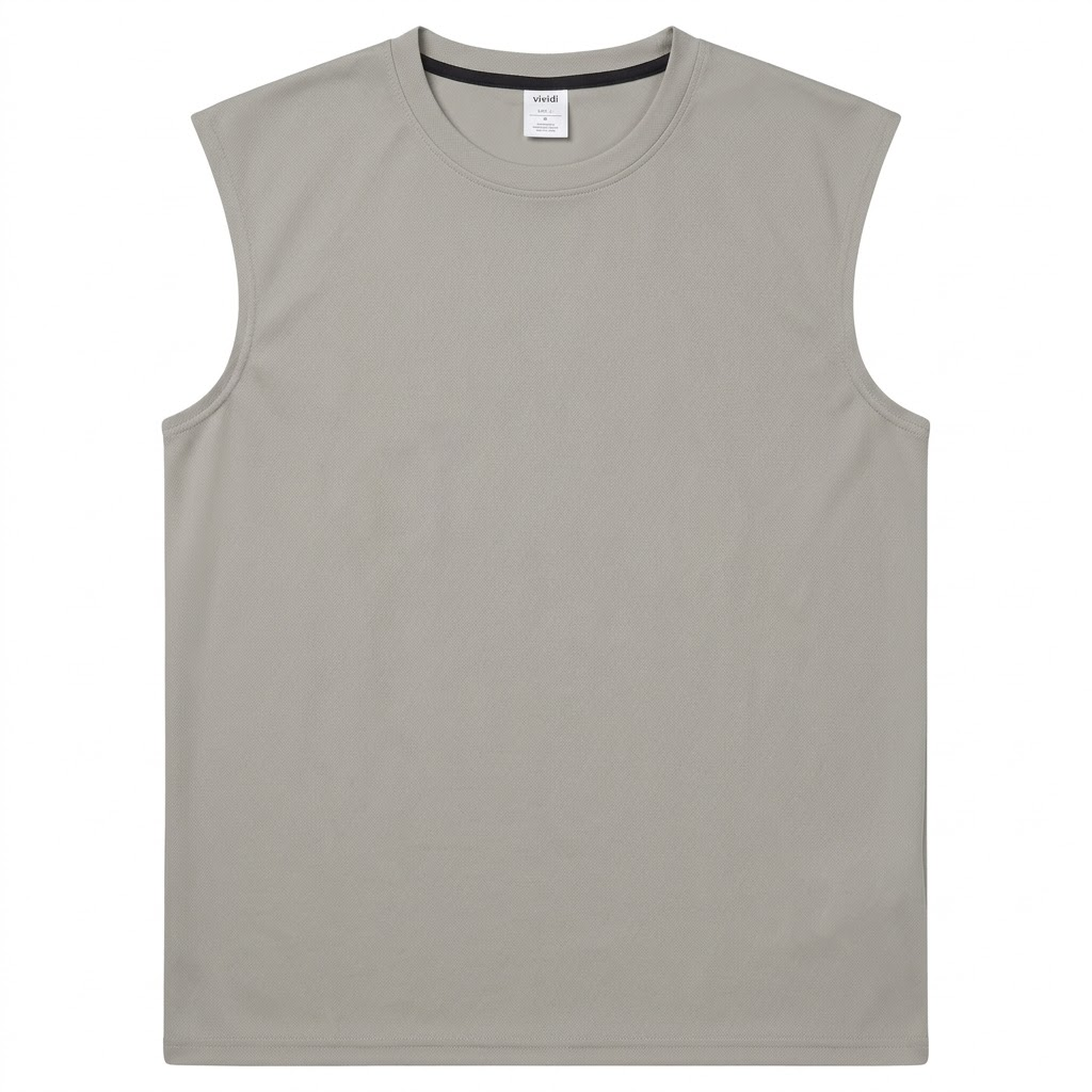 Camiseta Musculosa Minimalista – Gris Claro