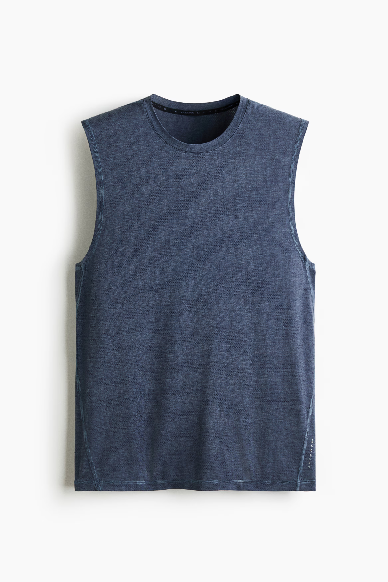 Camiseta de Entrenamiento sin Mangas H&M Move DryMove™ – Azul Marino Jaspeado