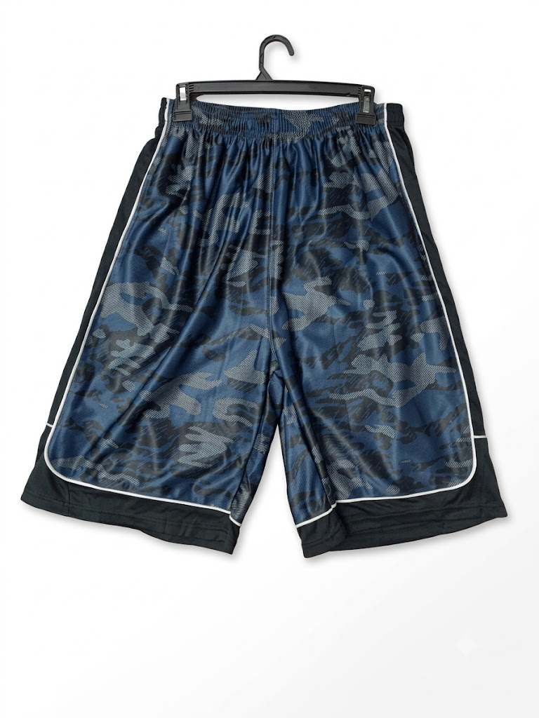 Pantaloneta de Basketball / Short Deportivo Camuflado – Azul Marino y Negro
