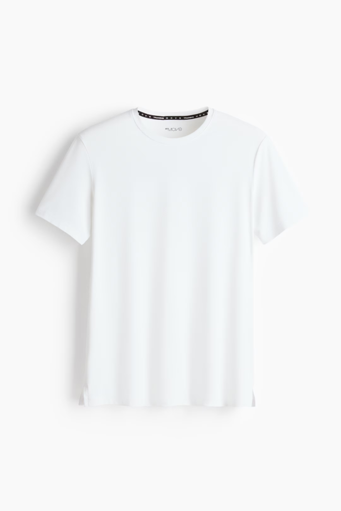 Camiseta Deportiva H&M Move DryMove™ – Blanco / Pure White