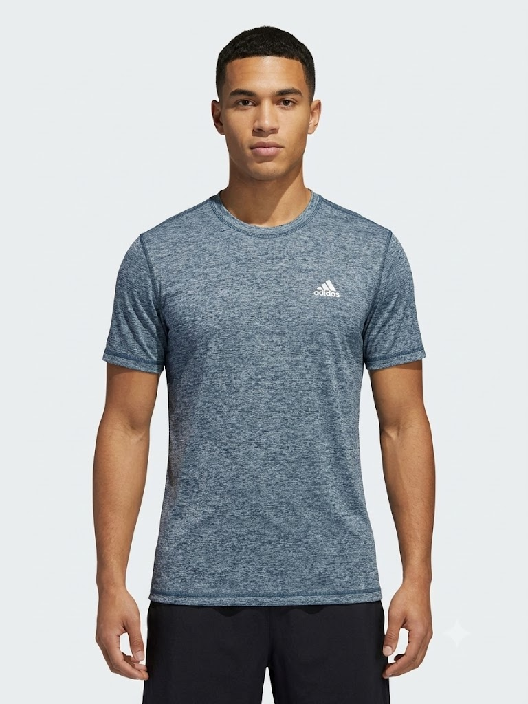 Camiseta Deportiva Jaspeada Adidas Performance – Azul Jaspeado / Heather Blue