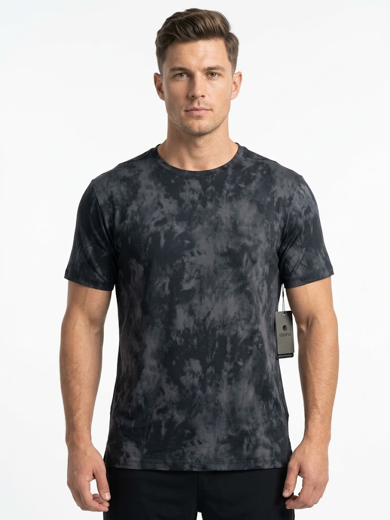 Nombre del Producto Camiseta Deportiva / Casual Mono B Acid Wash – Gris Grafito / Tie-Dye Black