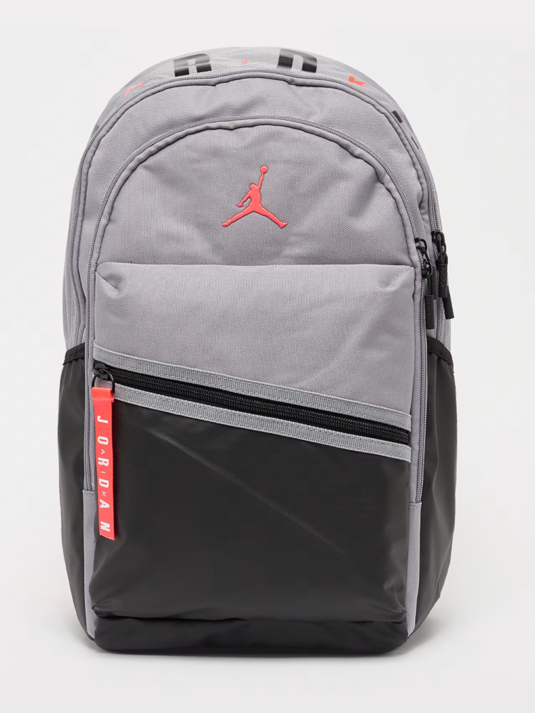 Mochila Urbana / Deportiva Air Jordan Jumpman – Gris / Negro con Acentos Naranja Neón