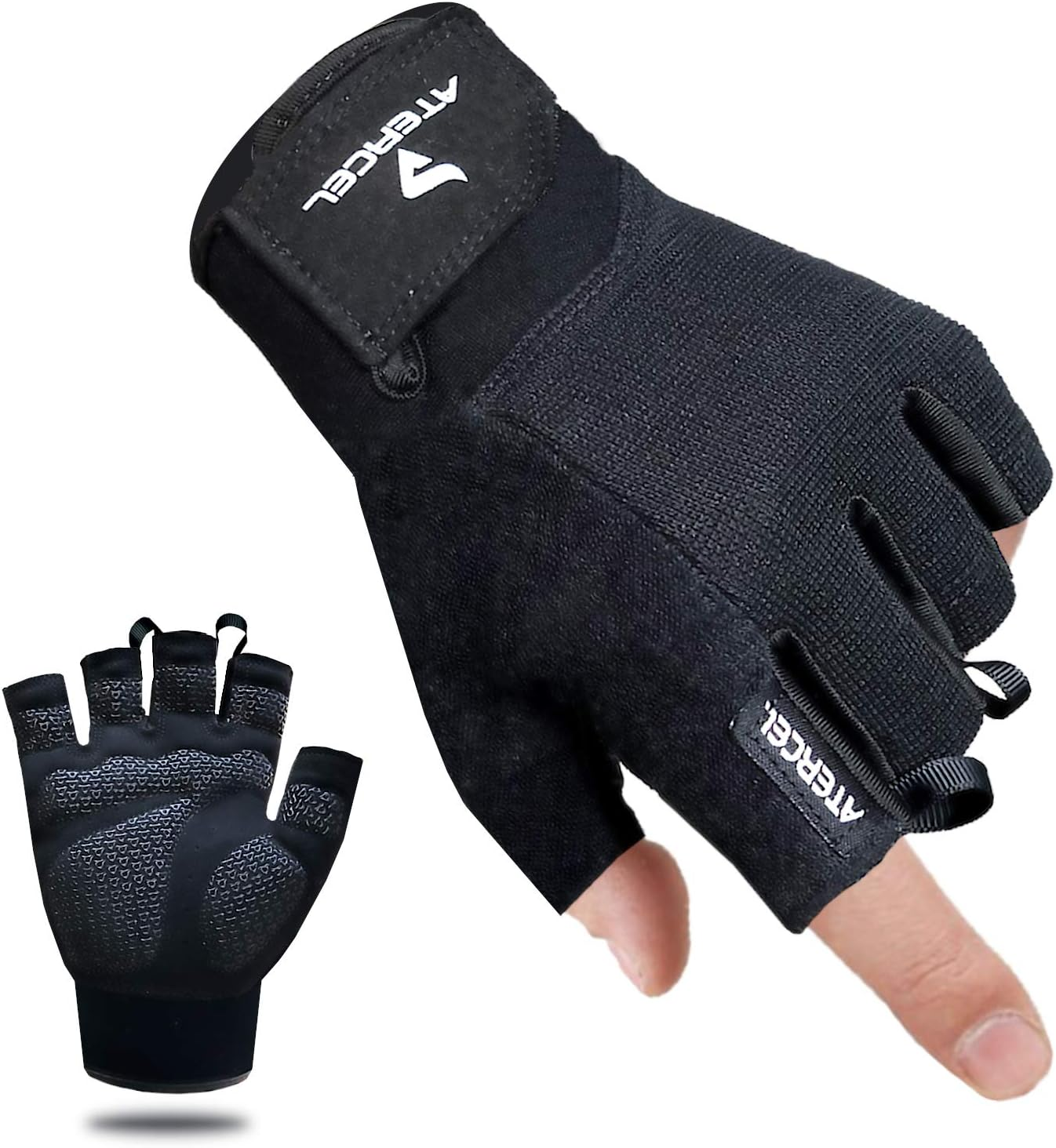 Guantes Deportivos para Gimnasio y Levantamiento de Pesas Atercel Workout Gloves – Negro