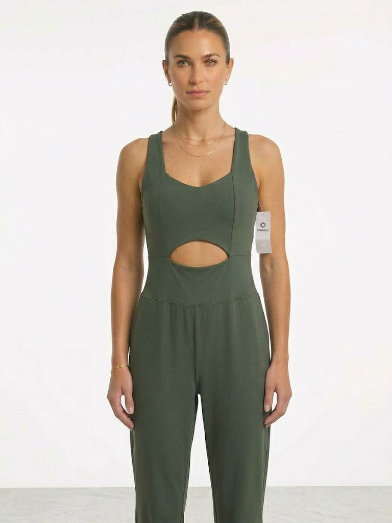 Enterizo Deportivo Mono B "Cut-Out Motion" – Verde Olivo / Militar