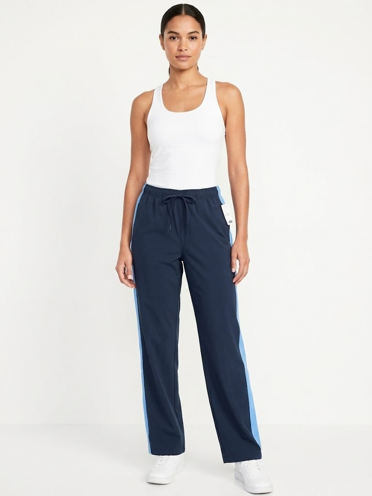 Pantalón Jogger / Track Pant Old Navy con Franjas Laterales – Azul Marino / Azul Claro